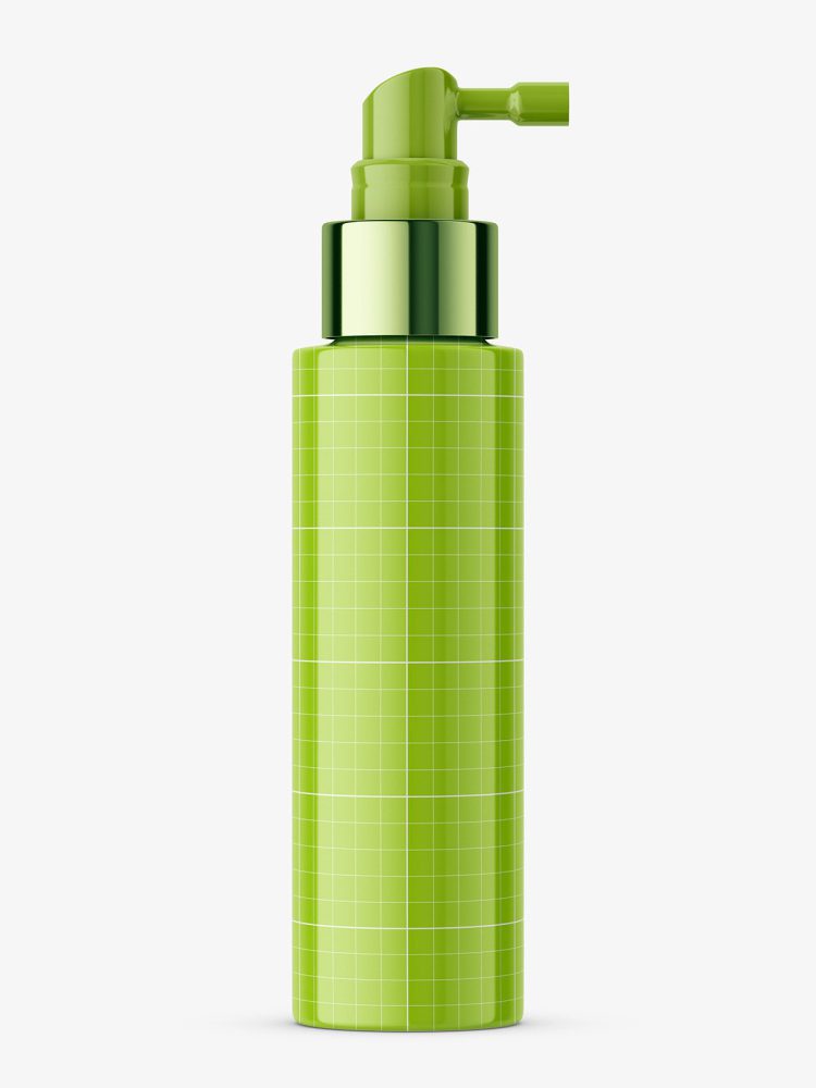Plastic bottle with pump dispenser mockup