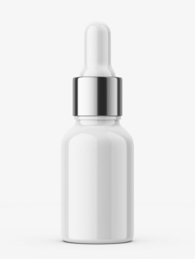 Plastic bottle with silver dropper / 10 ml