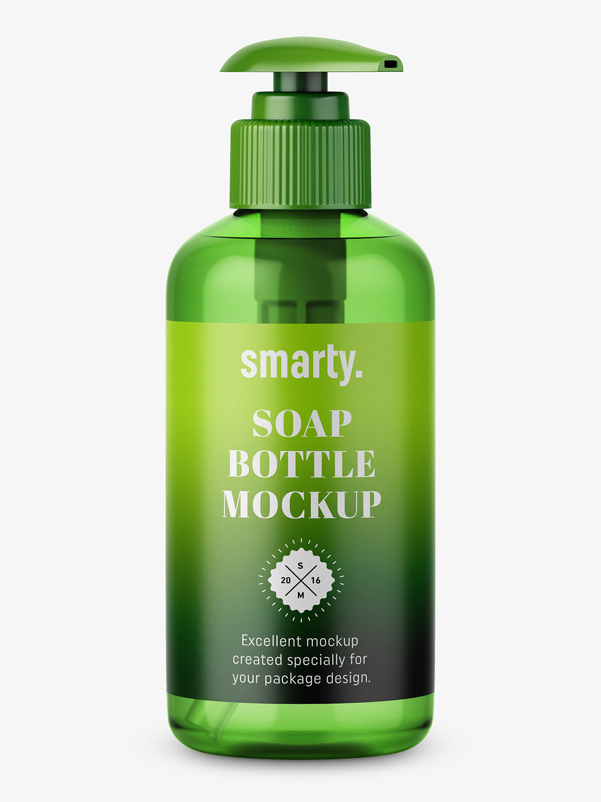 Download Green soap bottle with pump mockup - Smarty Mockups