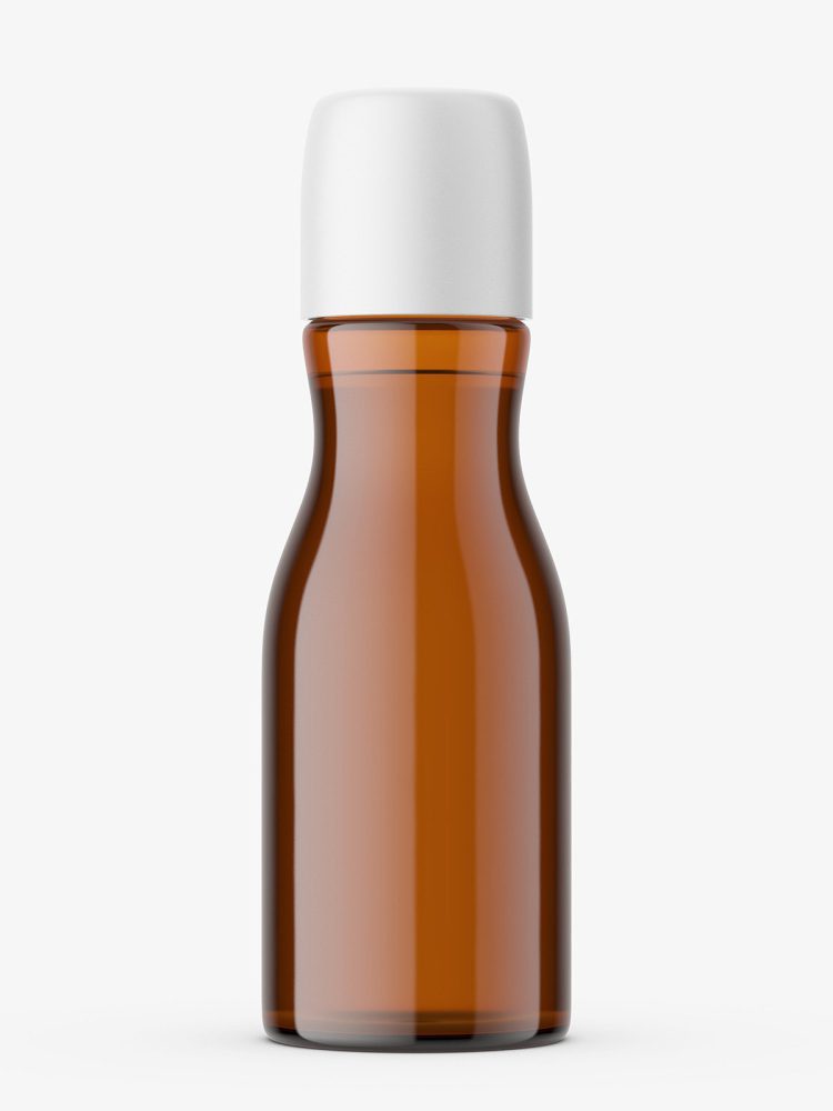 Brown glass cosmetic bottle mockup
