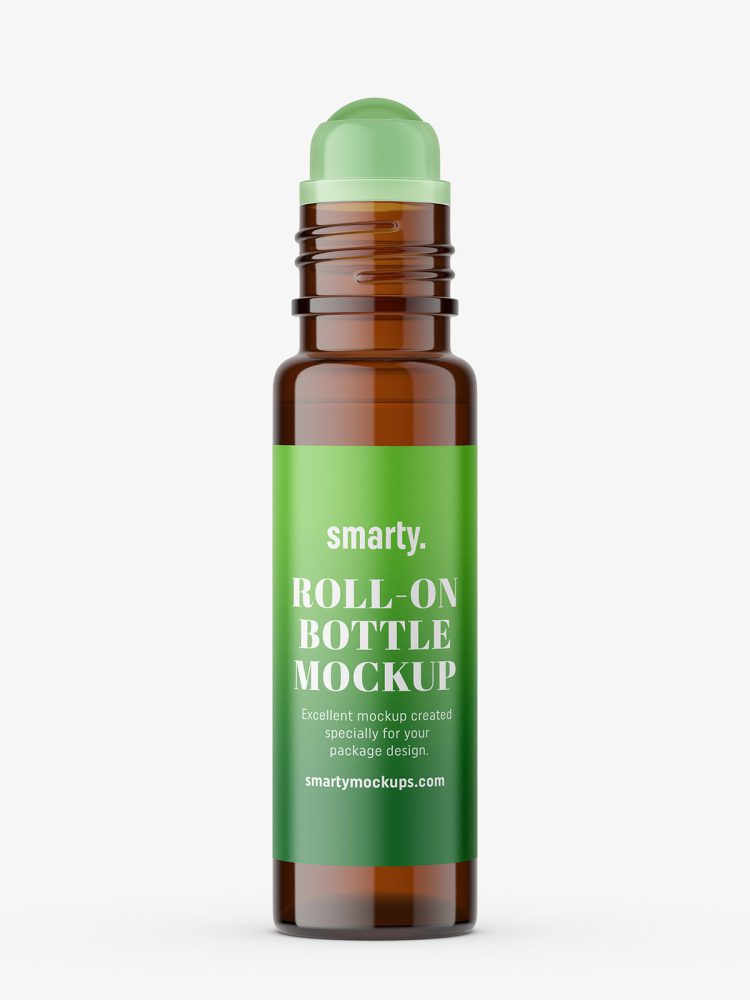 Small roll-on bottle mockup / brown