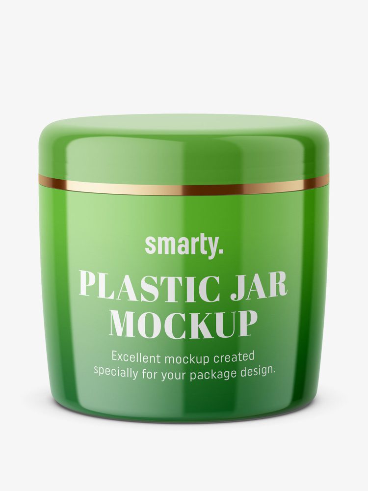 Cosmetic cream jar mockup / glossy