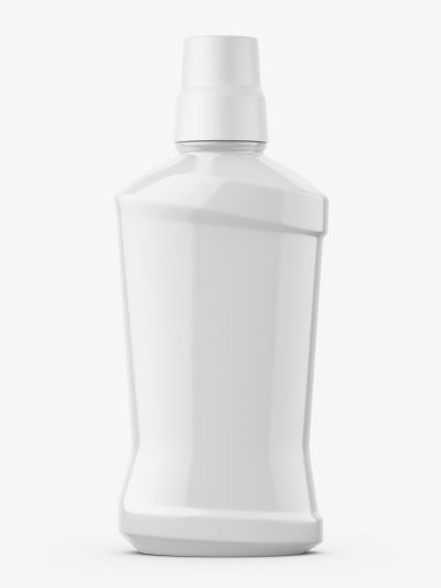 Plastic mouthwash bottle mockup