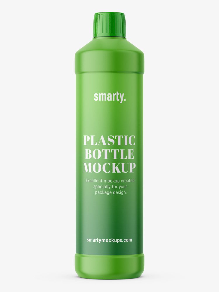 Plastic matt bottle mockup