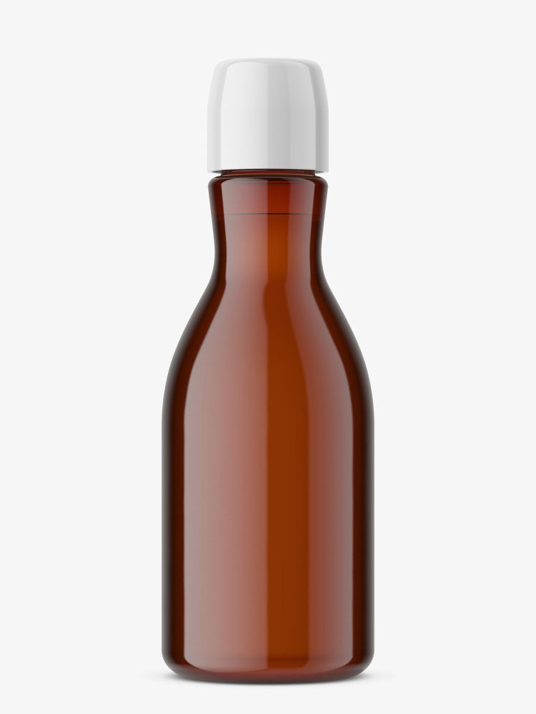 Narrow neck bottle mockup / amber