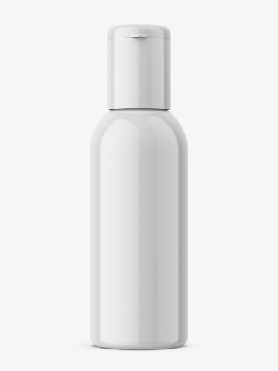 Small universal glossy plastic bottle