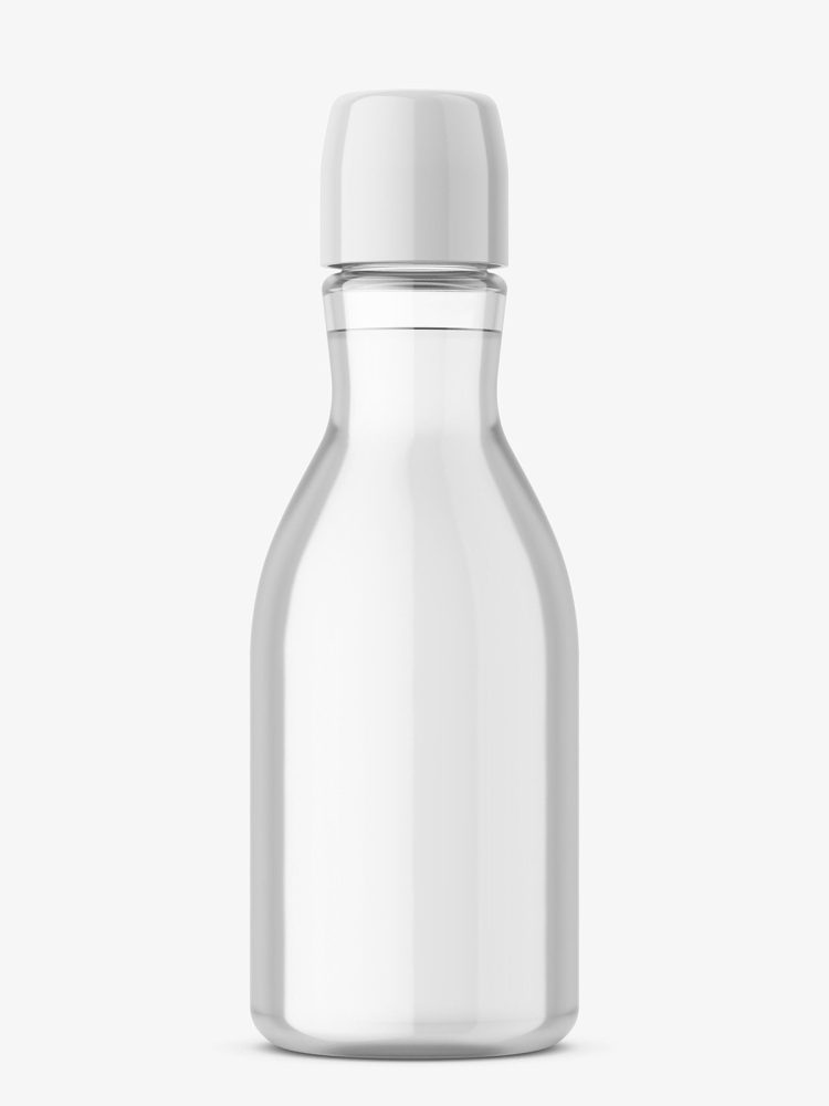 Narrow neck bottle mockup / transparent
