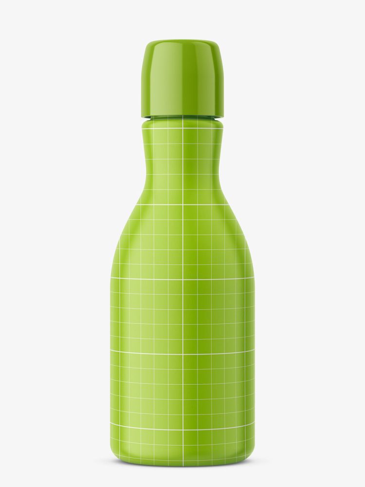 Narrow neck bottle mockup / transparent