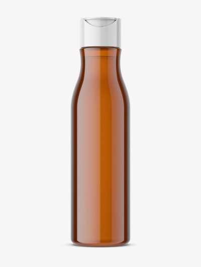 Brown curved bottle mockup