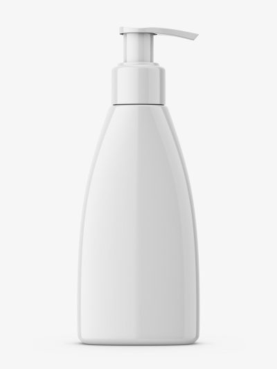 Triangle shaped bottle with pump / glossy