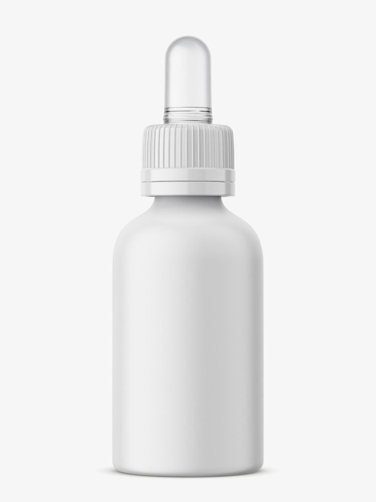 Plastic matt dropper bottle mockup
