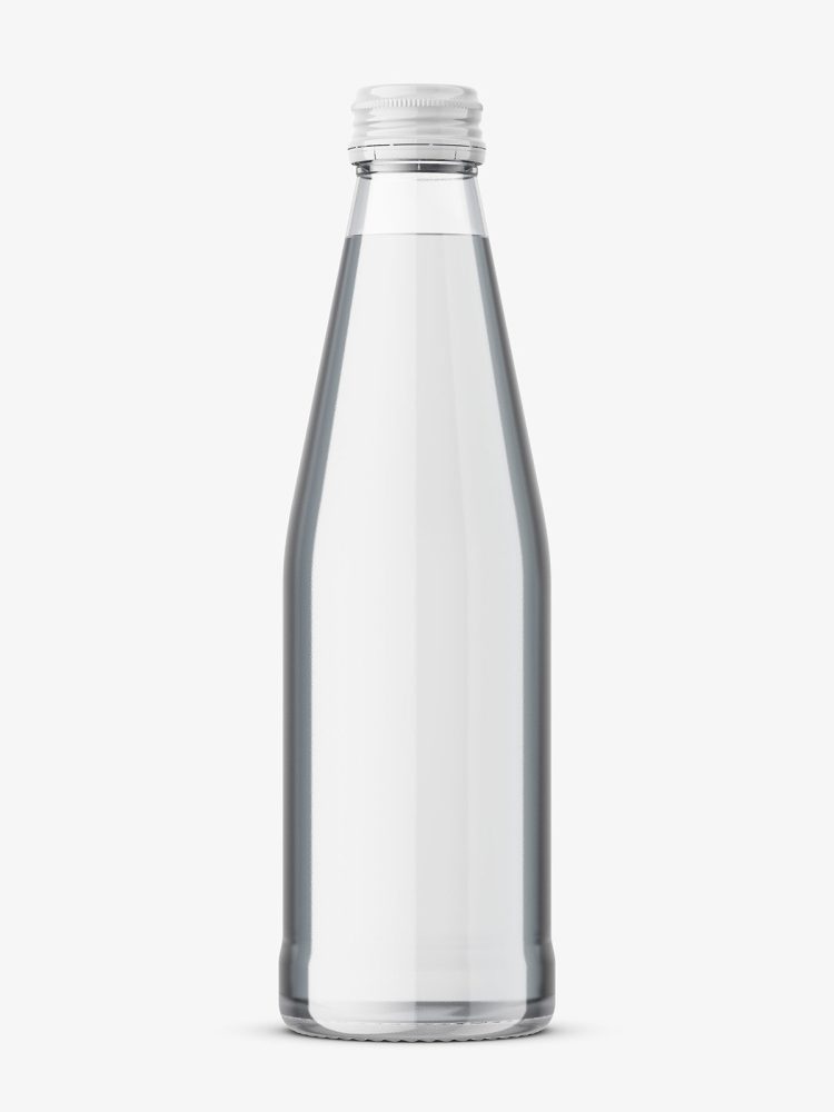 Glass Mineral water bottle mockup
