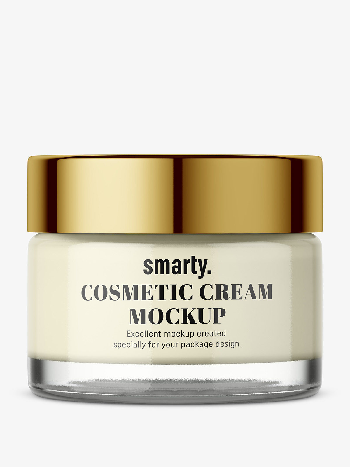 Round glass cosmetic jar - Smarty Mockups