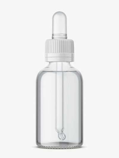 Transparent dropper bottle mockup