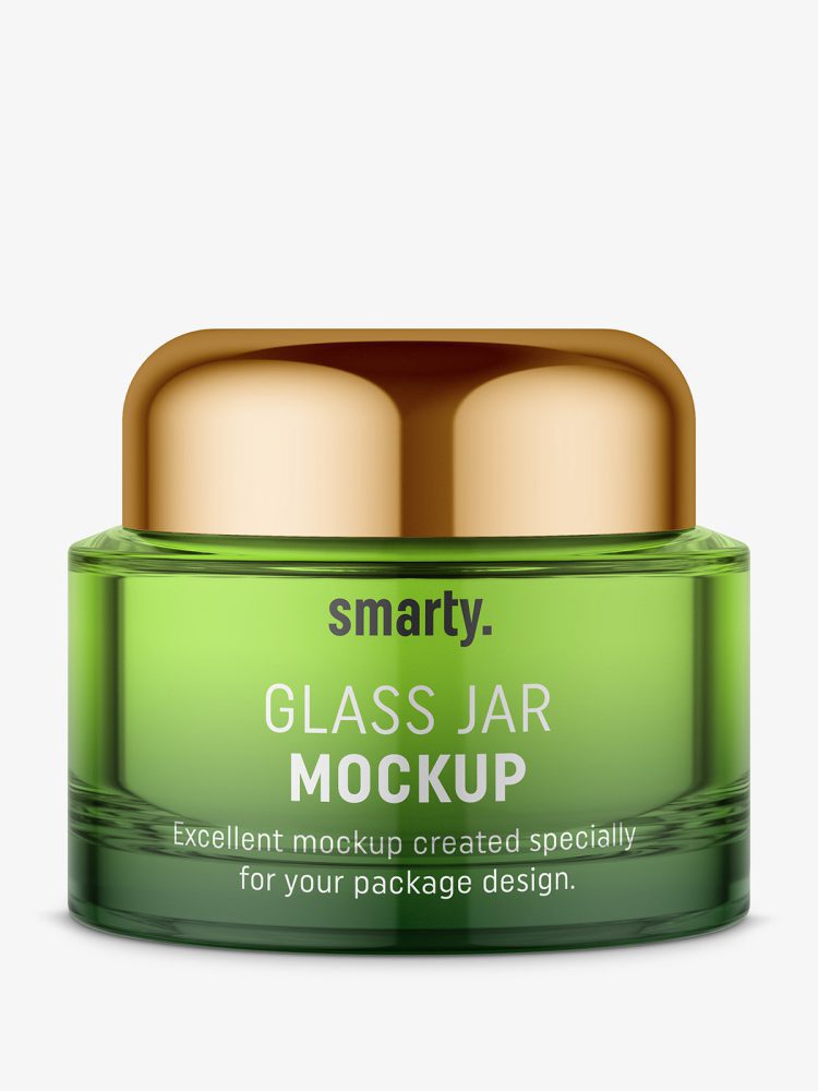 Elegant glass cosmetic jar
