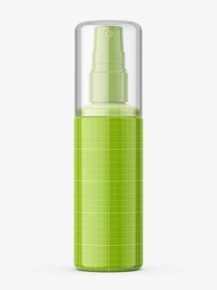 Bottle with atomizer mockup / glossy