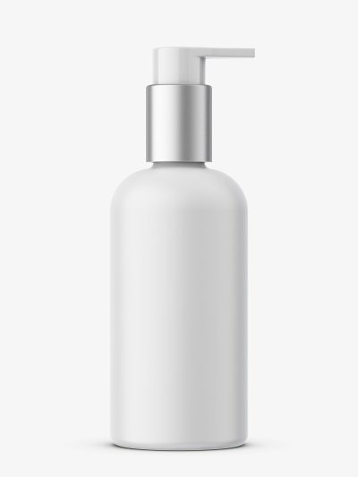 Bottle with elegant pump mockup / matte