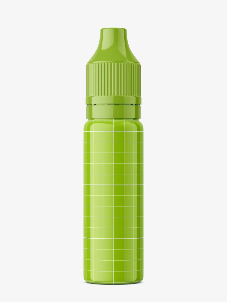 Short pen shape bottle mockup / glossy