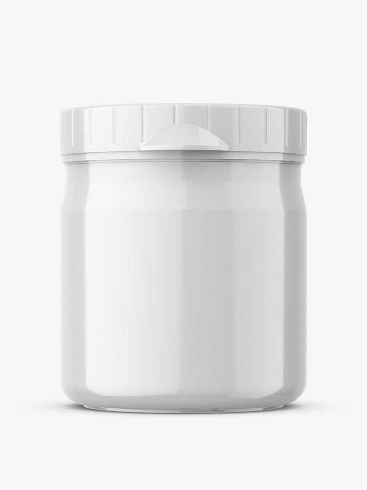 Small plastic jar mockup / glossy