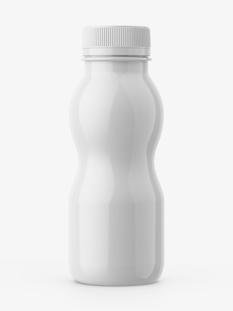 Glossy yogurt bottle mockup