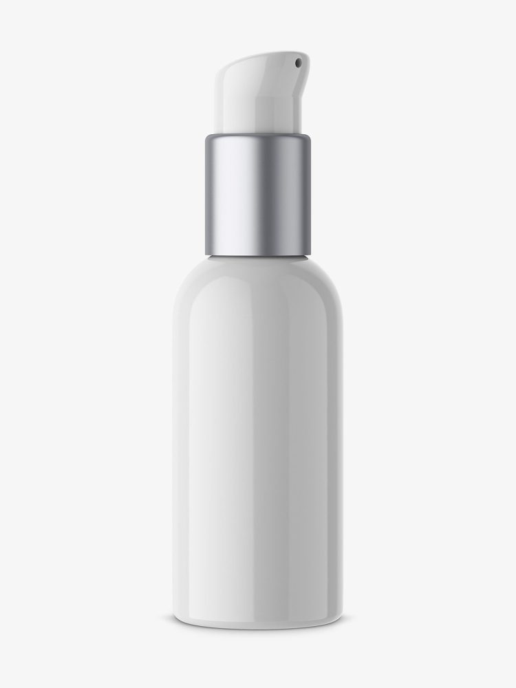 Glossy plastic airless bottle mockup