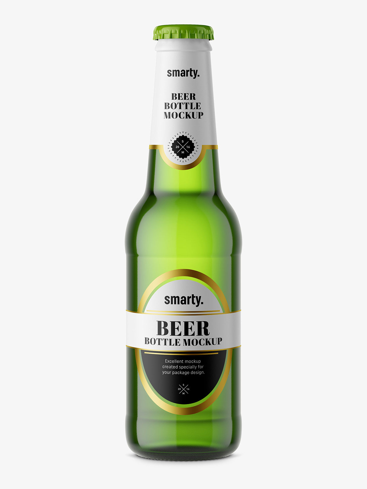 Download Beer bottle mockup / green - Smarty Mockups