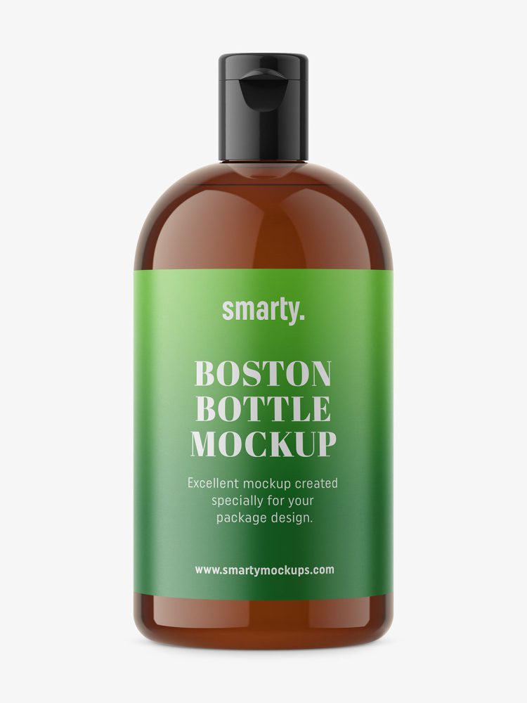 Boston bottle mockup / amber