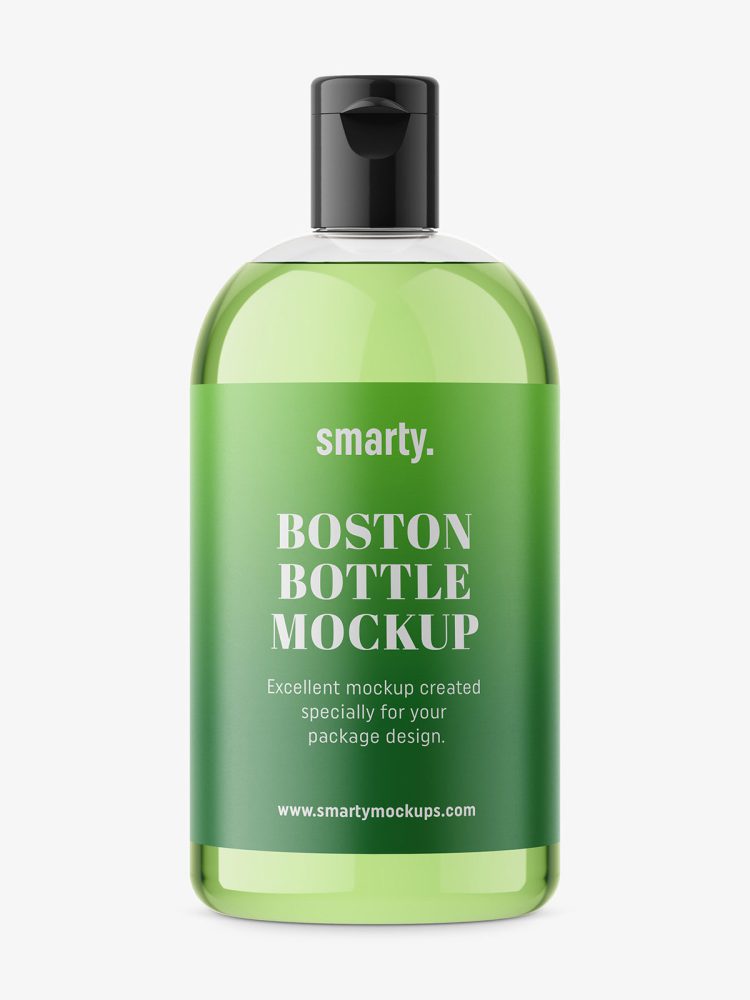 Boston bottle mockup / transparent