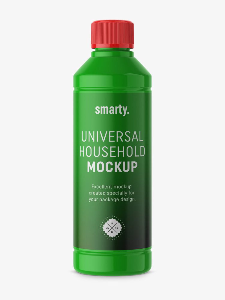 Universal household bottle mockup / glossy