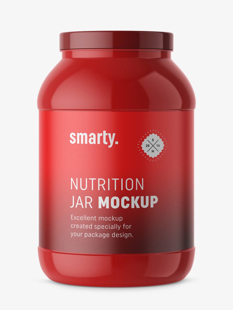Big glossy nutrition jar mockup
