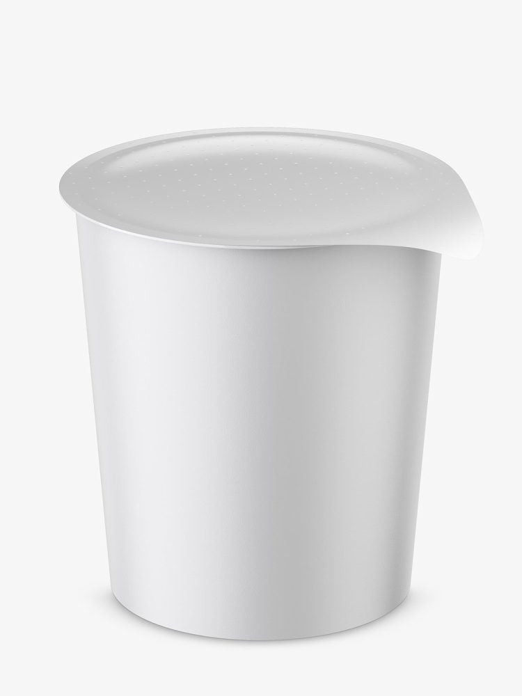 Instant food cup mockup / matt / top view