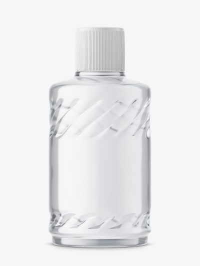 Nail polish remover glass bottle mockup