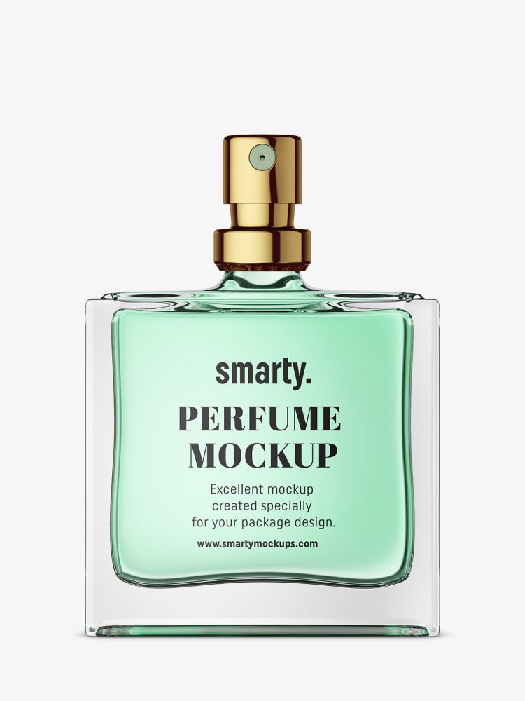 Glass perfume bottle mockup