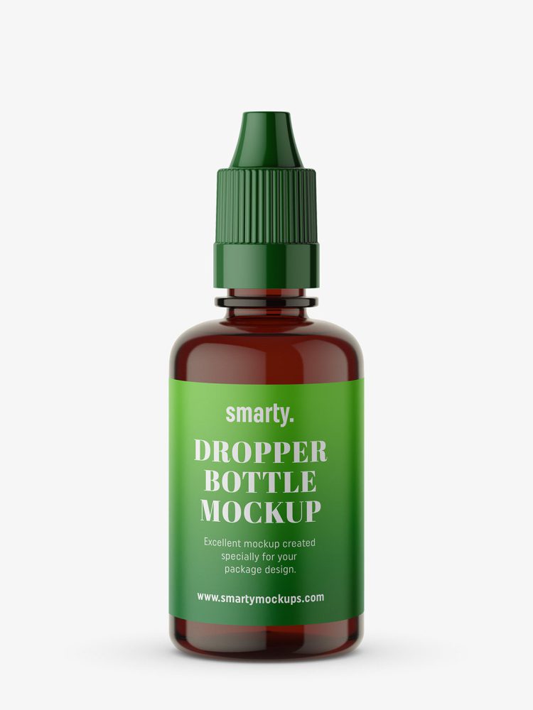 Amber dropper bottle mockup