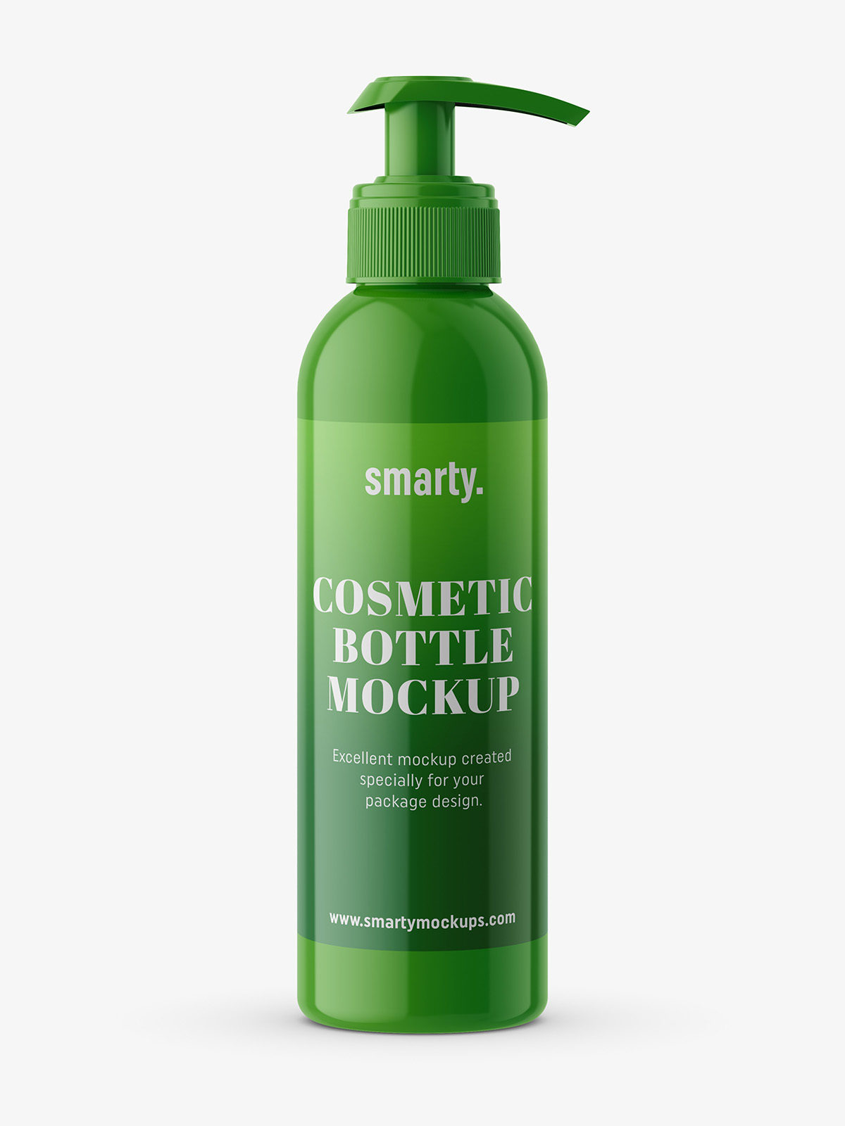Download Glossy Cosmetic Bottle With Pump Mockup Smarty Mockups