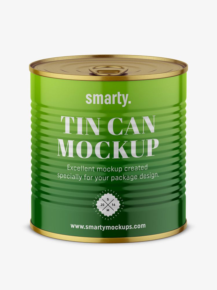 Tin can mockup / top view