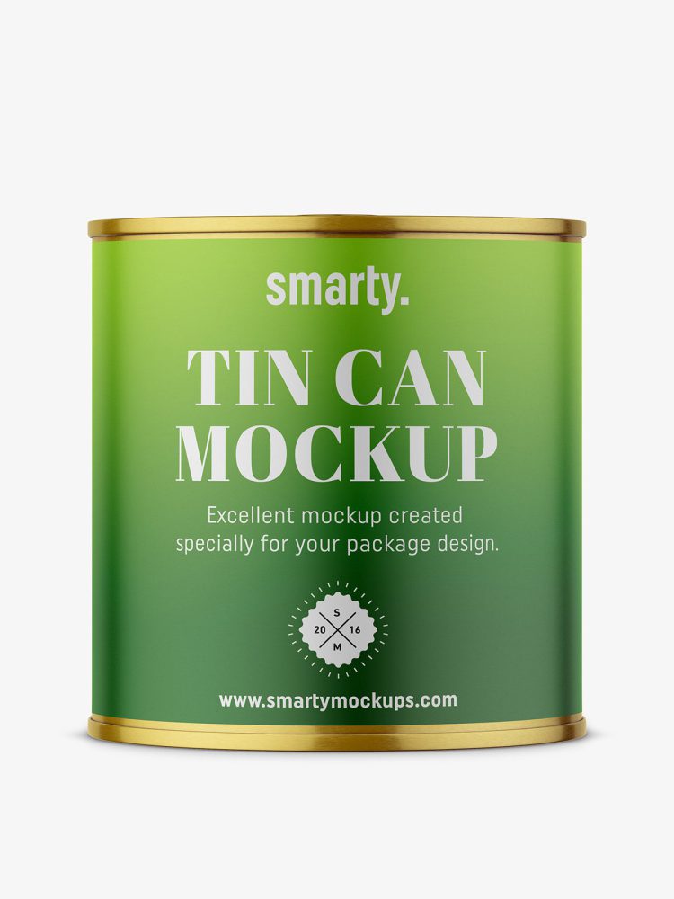 Tin food can mockup