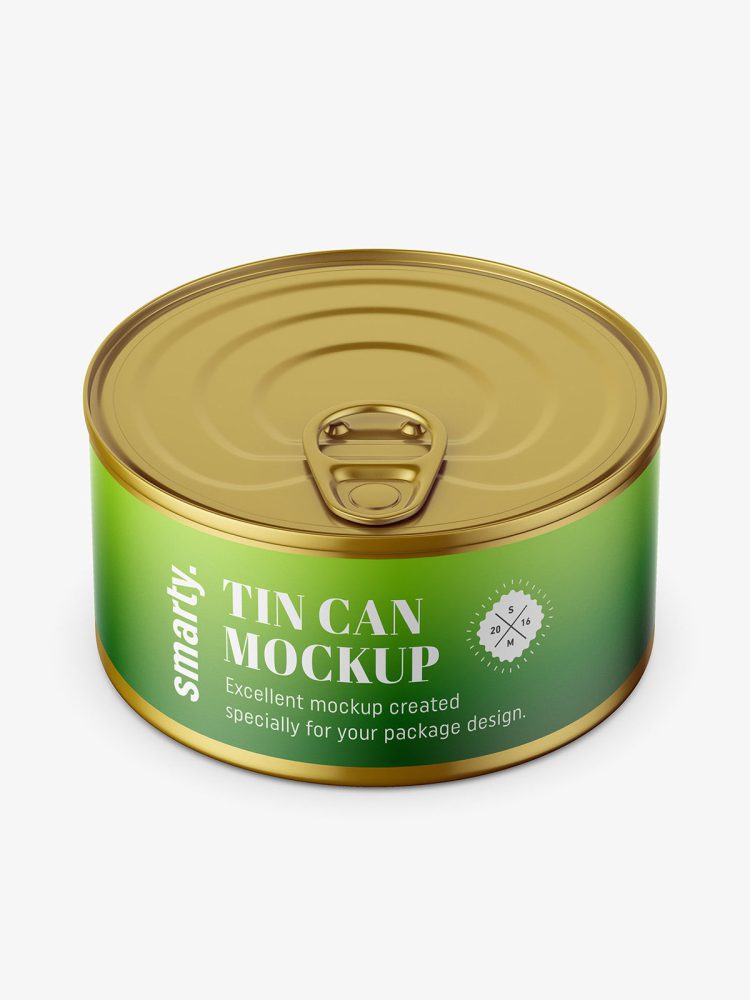 Tin can mockup / top view