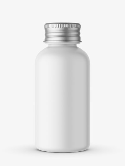 Matt bottle with silver cap mockup