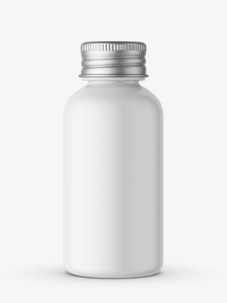 Matt bottle with silver cap mockup