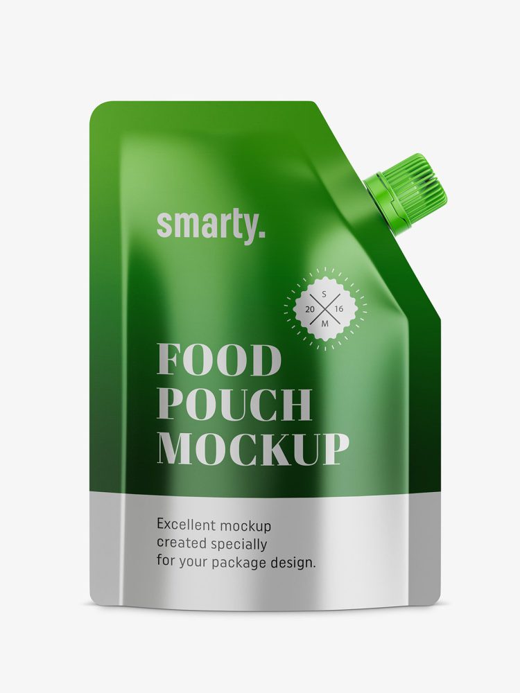 Metallic food pouch mockup