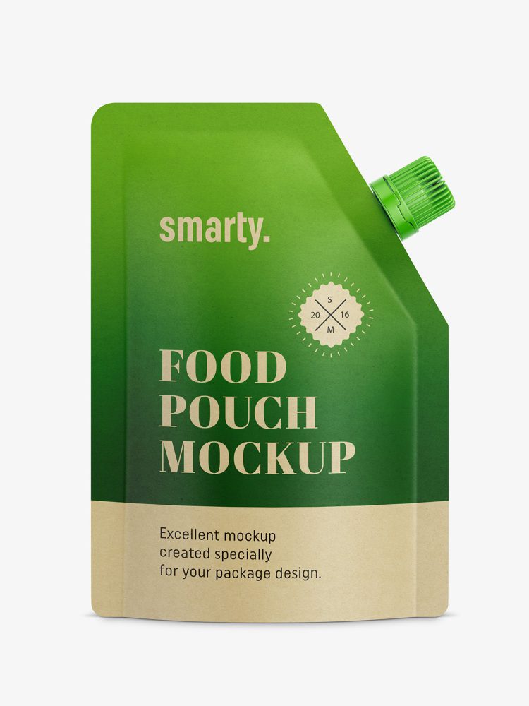 Kraft paper food pouch mockup