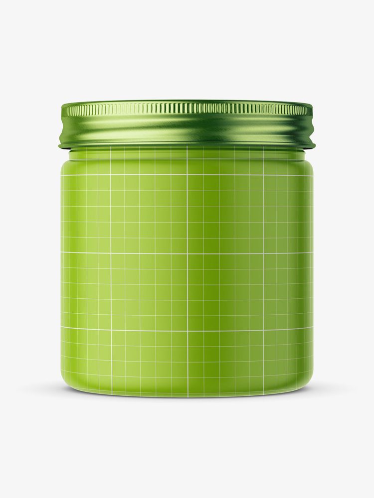 Clear jar with powder mockup