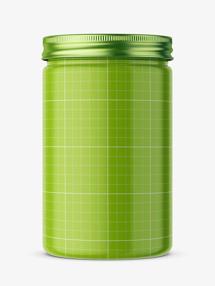 Clear jar with powder mockup