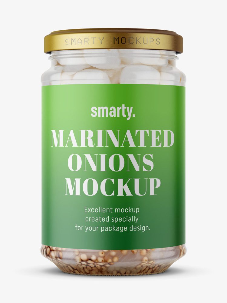 Marinated onions jar mockup