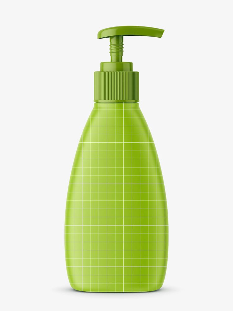Triangle matt bottle with pump mockup
