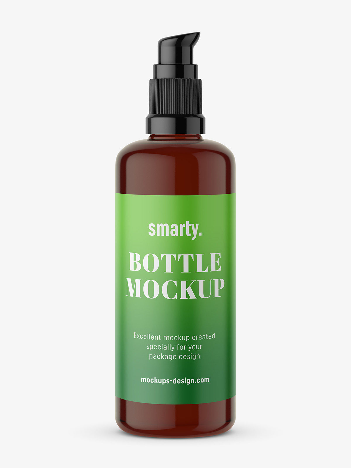 Download Amber bottle with push spray mockup - Smarty Mockups