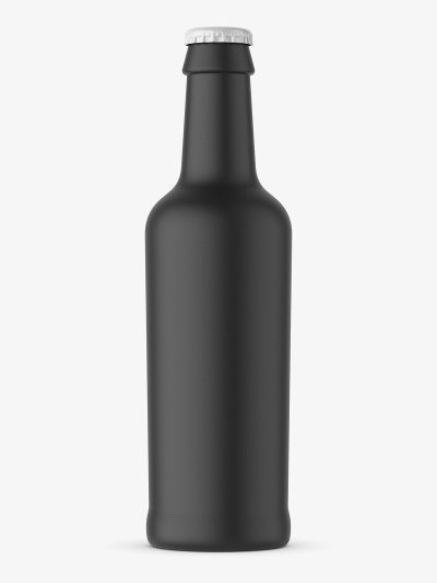 Black beer bottle mockup