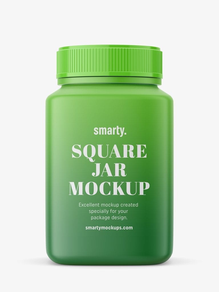 Square matt jar mockup - Smarty Mockups