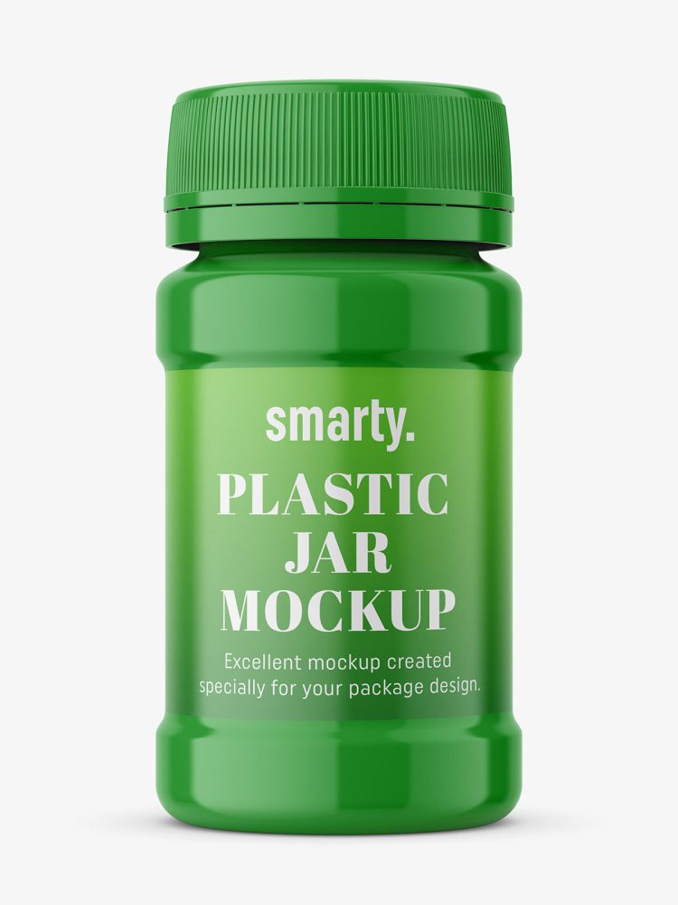 Plastic glossy jar mockup